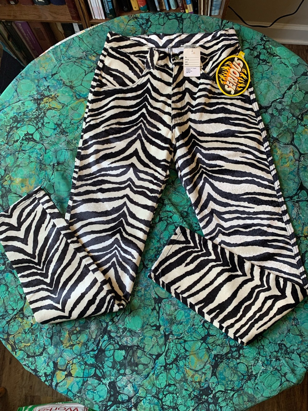 🔥NWT Y2K Serious Fuzzy Zebra Print Pants 30